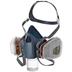 3M Gase-& Dämpfe-Maskenset mit 1 Stück 7503 Halbmaske (Größe L), 2 Stück 6055 A2 Gasfilter, 4 Stück 5935 P3R Partikelfilter, 2 Stück 501 Deckel, 7523L, EN-Sicherheit zertifiziert