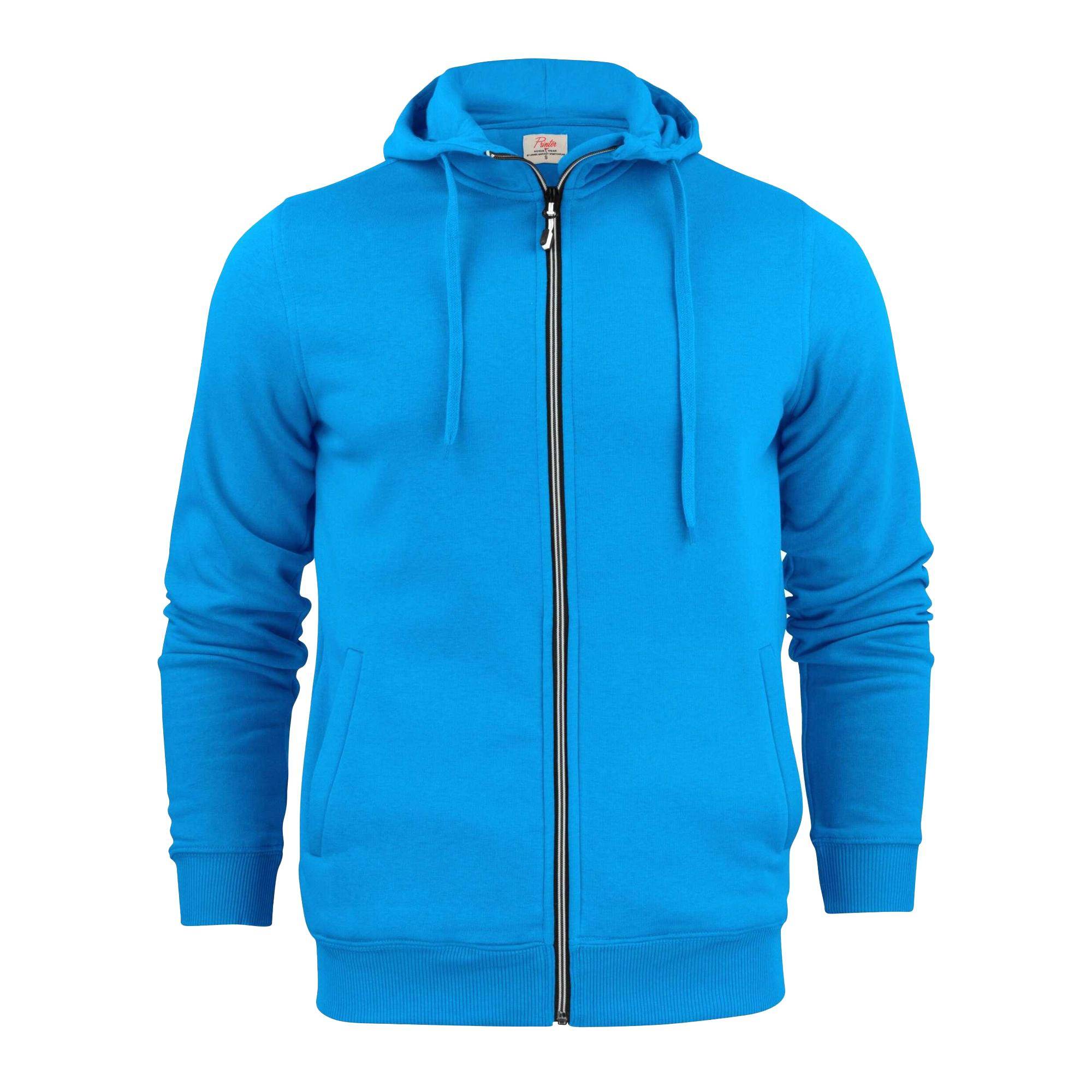 Printer Mens Plain Full Zip Hoodie 4XL