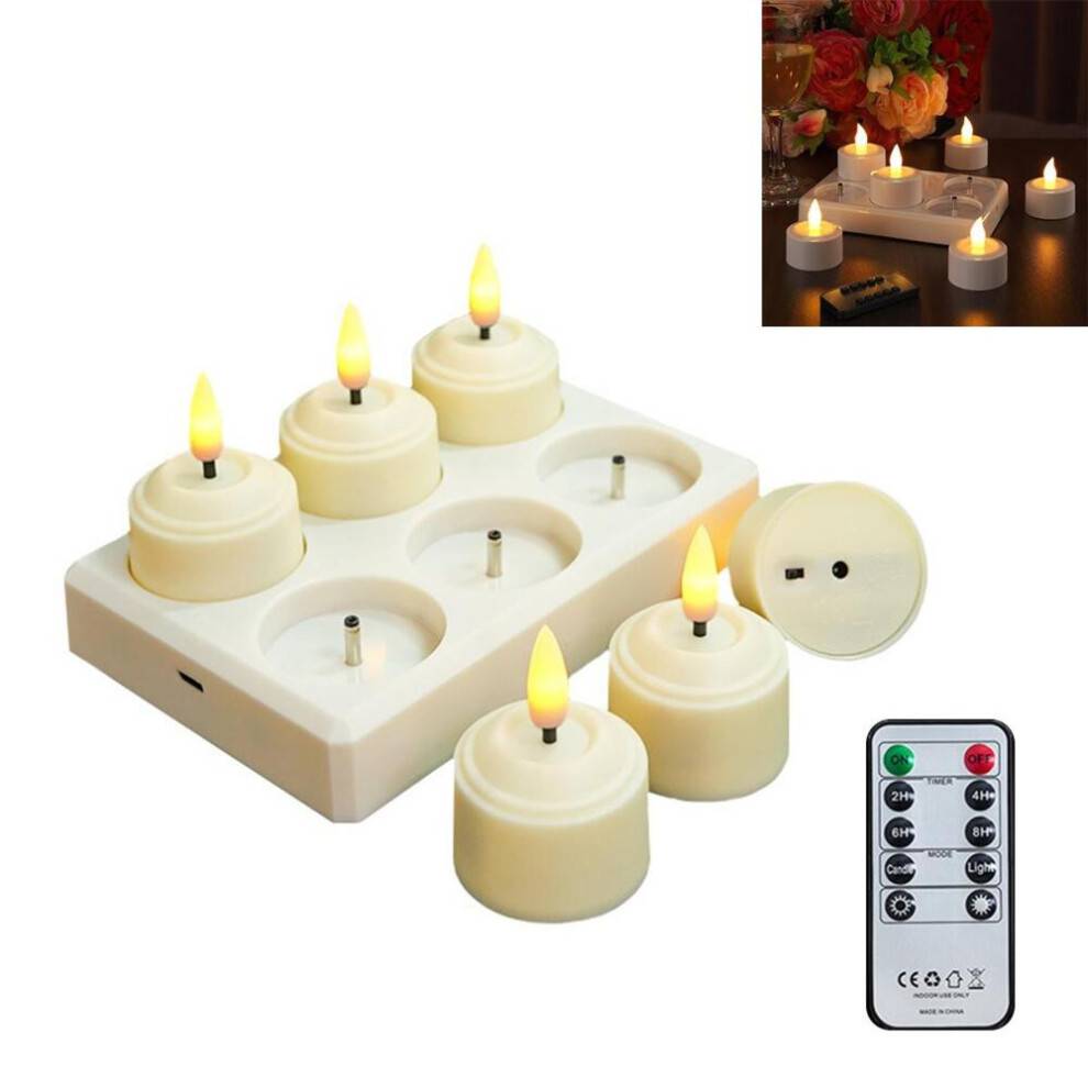 LED genopladelige fyrfadslys med fjernbetjening og timer til festlokale, stue, Halloween, juledekoration, 14,6*5,8 cm