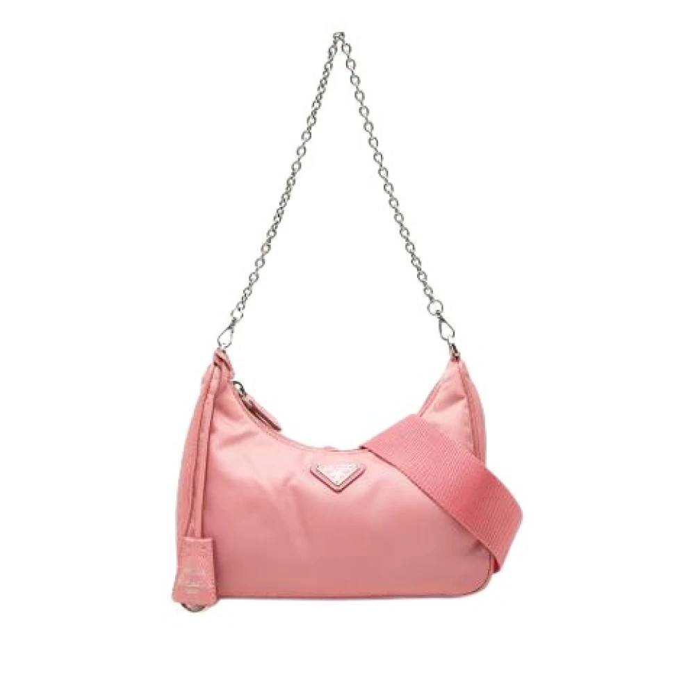 Prada Vintage Pre-owned Vintage Nylon Satchel - Vintage - Dame - Lyserød - ONE SIZE - Nylon