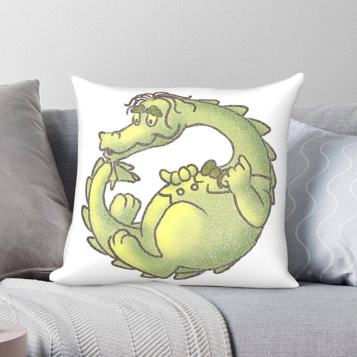 Puff The Magic Dragon Movie Square Pillowcase Polyester Linen Velvet Printed Zip Decorative Car Cushion Cover