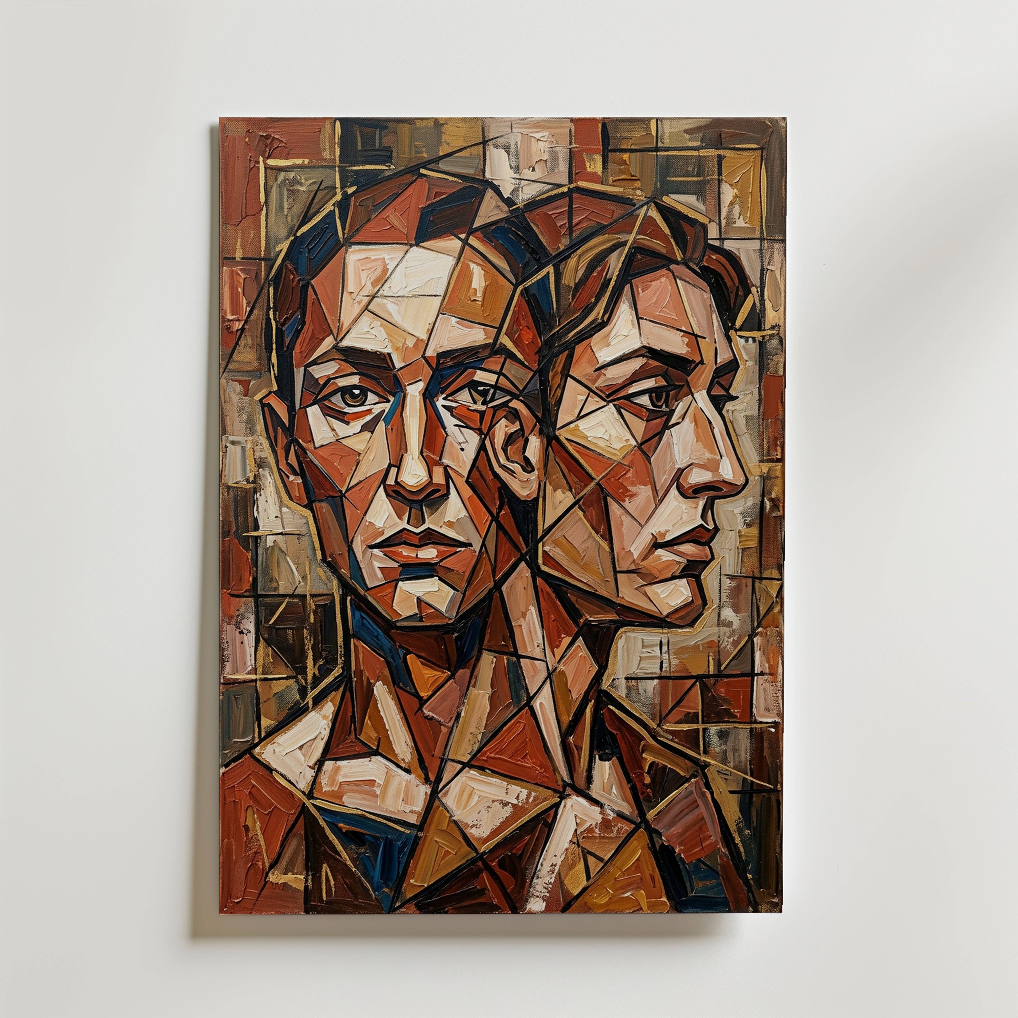Fractured Duality Poster - Premium Canvas 40x50 cm