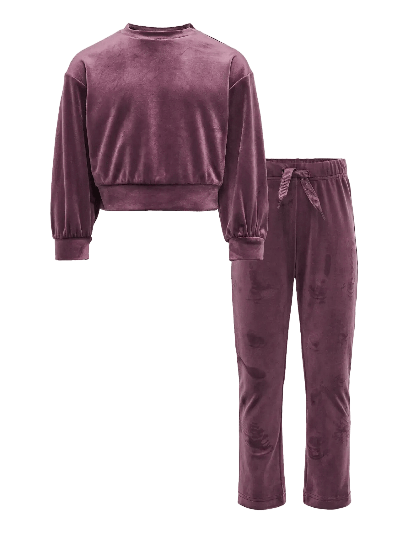 KIDS ONLY Kmgrebel Velvet Oneck Sweat Set Swt | Burgundy | 104
