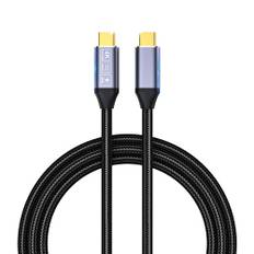 usb c till usb c dataöverföringskabel 2,0 m, typ c till typ c skärmkabel, usb c 3,1 gen 2-kabel stöder 4k 10 Gbps 100 W PD snabbladdningskabel, höghastighets-usb c, kompatibel med bärbar dator