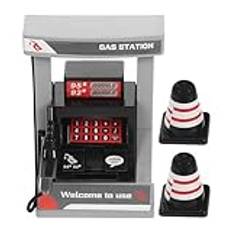 SEWACC 1 Set Barn Bensinpump Leksak Simulering Bensinstation Leksak Automatisk Bensinstation Leksak Bensinpump Mini Vägspärrar Bensinstation Modell För Barn Leksaker För Tidig Utbildning