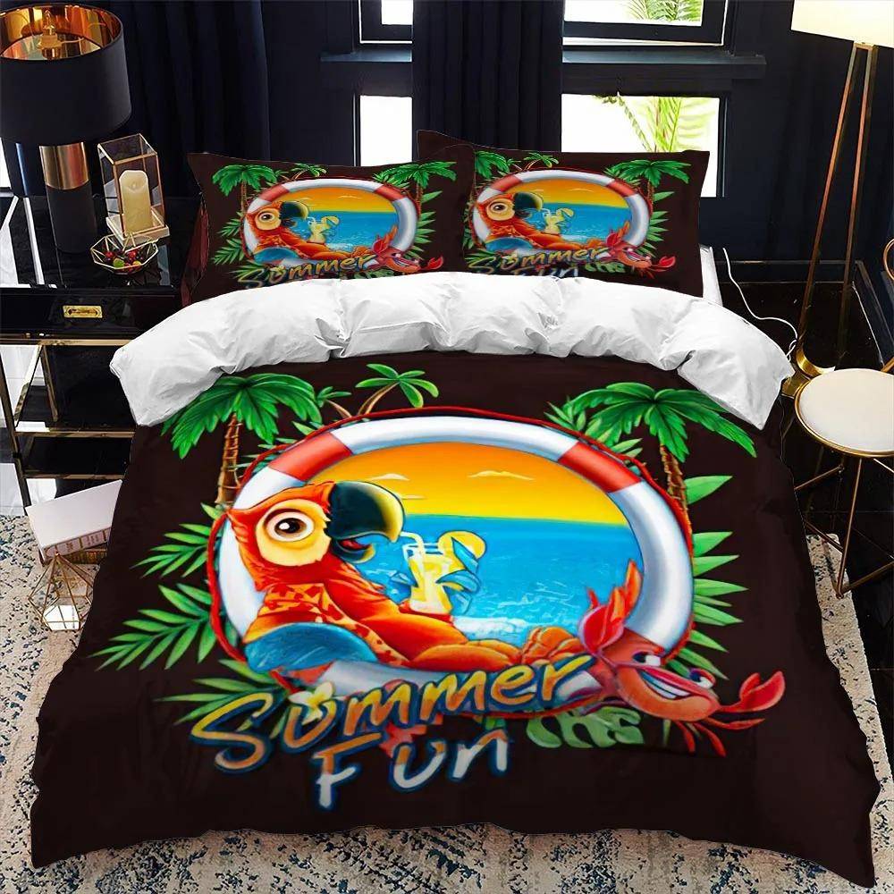 Tecknad Zoo Djur Sängklädesset Pojkar Flickor Enkel Queen Size Påslakan Örngott Säng Barn Vuxen Mode Hemtextil US Twin 173x218cm