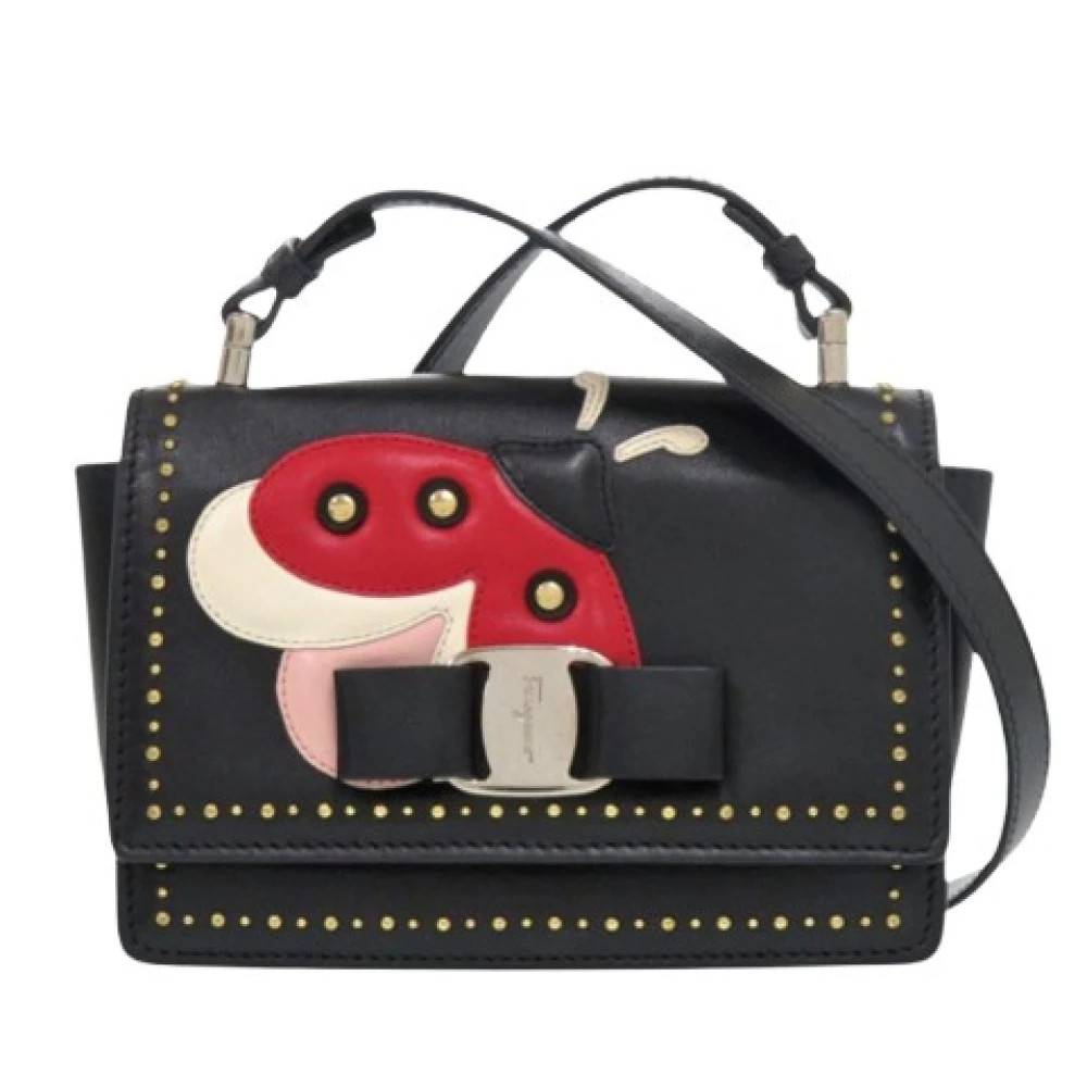 Salvatore Ferragamo Pre-owned Pre-owned Mini Skuldertaske - Vintage - Dame - Sort - ONE SIZE - Uld
