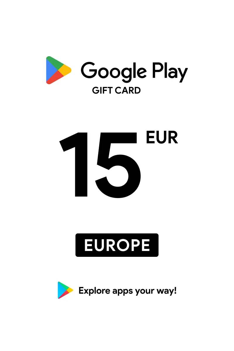 Google Play €15 EUR Gift Card (EU) - Digital Code.
