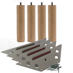 Runde egetræsben - ubehandlet - 14 cm.