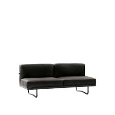 Cassina - LC5 2-Seater Sofa, Black Enamel Frame, LCX 13X411 - Sofaer - Charlotte Perriand,Le Corbusier,Pierre Jeanneret - Grå