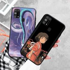 Black Case for Xiaomi Redmi 13C Note 9 iPhone XR 7 8 14 15 11 12 13 X XS Pro Max Samsung A25 S23 S24 FE Ultra Plus Spirited Away Xiaomi Poco C3 svart