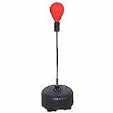 Fitness boxningssäck, punchingboll, boxningsträning, stående boxningssäck, 120–160 cm, höjdjusterbar stativlåda, speed-boll, stående boxningsboll för proffs och nybörjare (röd)