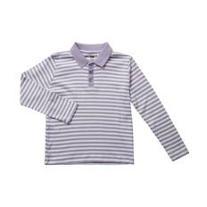 Magasin Mille 10 Junior Polo Gots Stl. 3 år / 98 cm fepojkar Pikétröjor - Lavender / Star White Stripe (3 år / 98 cm)