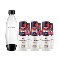 SodaStream 6-pack Pepsi Max Cherry + 1L Diskmaskinssäker Flaska Fuse