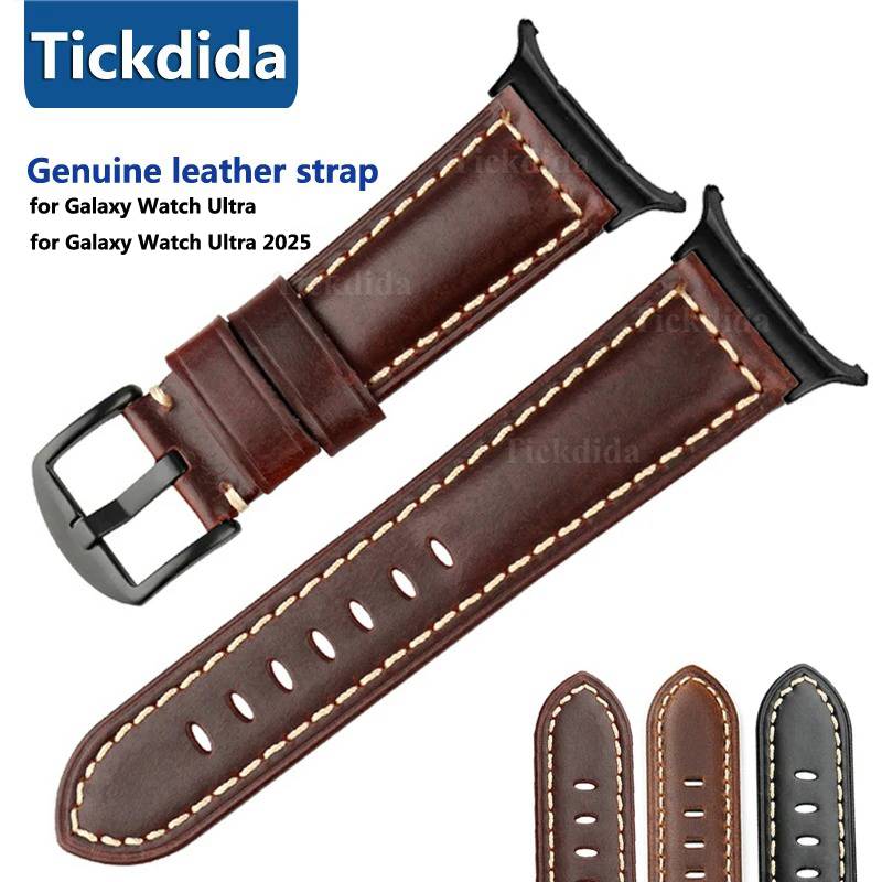 Genuine Leather Strap for Samsung Galaxy Watch Ultra 2 2026 47mm WatchBand for Galaxy Watch Ultra Bracelet Correa Accessories