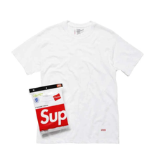 Supreme Hanes Tagless T-shirt (3 stk.) "White" - L