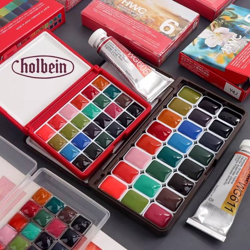 Holbein Artists' Watercolor Granulating Colors 24 Colors 0.5ml 1ml Acuarela Professional Pigments Art Supplies
