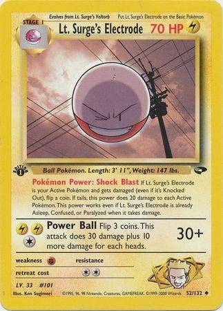 Lt. Surge's Electrode - 52/132 - 1st Edition - Let Brugt (LP).