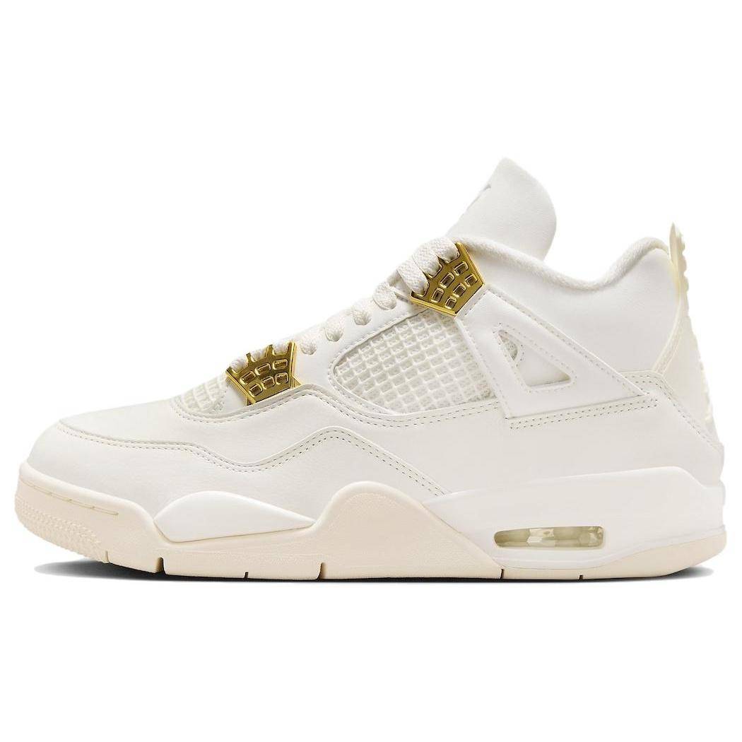 (WMNS) Air Jordan 4 Retro 'Metallic Gold' Dam AQ9129-170 35.5 white