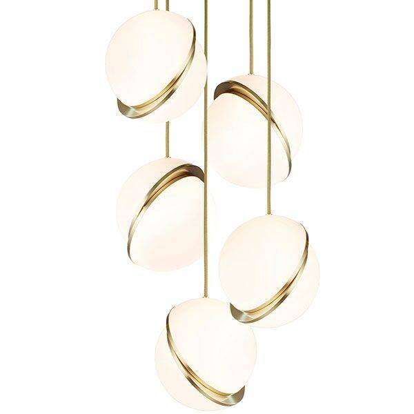 Mini Crescent Taklampa 5 St Opal/Mässing - Opal / Mässing