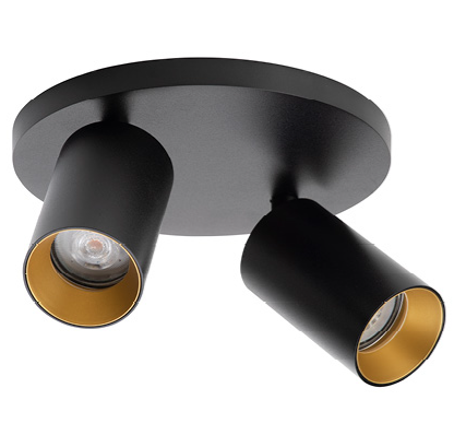 SpotOn Circle2 væg/-loftlampe fra Antidark - Sort/guld