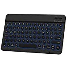 HUOBAO Trådlöst Bluetooth-tangentbord, bakgrundsbelyst tangentbord med flera enheter för iPad, Mac, iPhone, Android, Windows, halkfri, uppladdningsbart minitangentbord, QWERTY UK-layout – svart