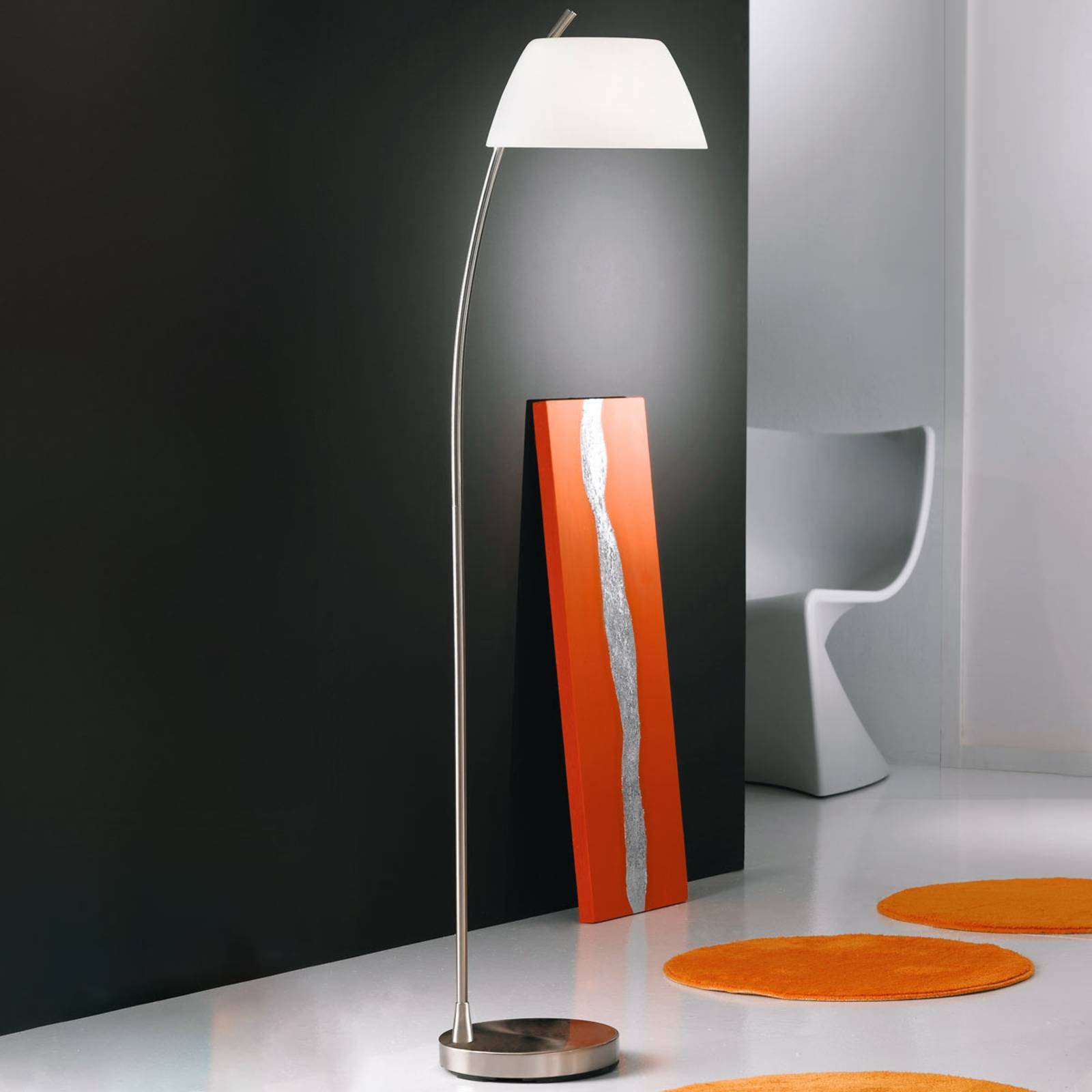 austrolux Golvlampa MALMÖ, Vitt / opal, Vardagsrum / matsal, Metall, Modern, Golvlampa