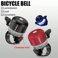 1 st Self Defense Bicycle Bell Legering Cykelstyre Ljus Uppladdningsbart säkerhetsvarningsklocka Cykling med 3 belysningslägen Cykeltillbehör - Multifärgad (svart,röd)