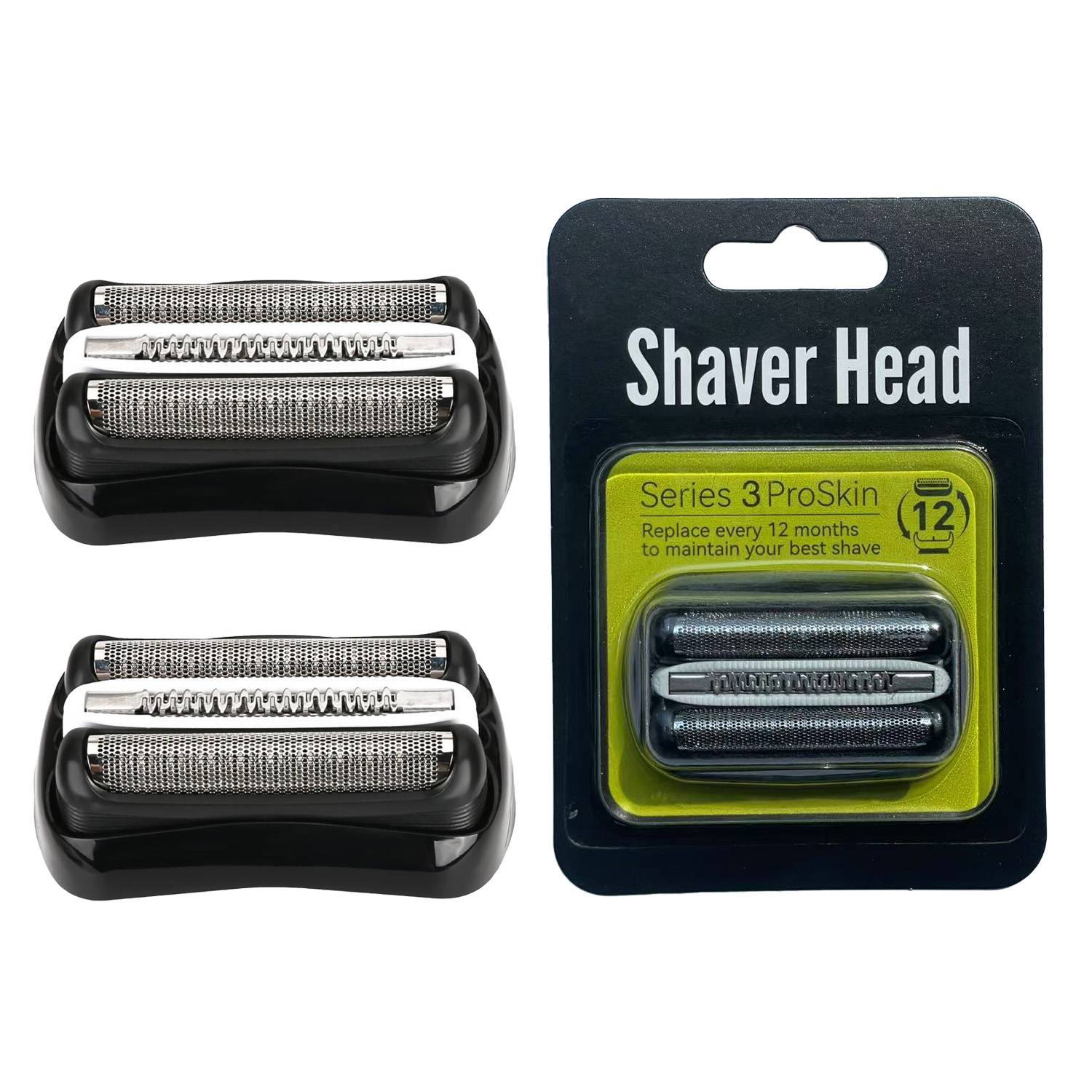2pcs for Braun Series 3 Replacement Electric Shaver Heads Knife Net Membrane 301S 310S 320S 340S 360S 3040S 3010s 3050cc