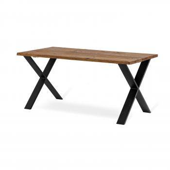 Matbord 160 cm oljad vildek, svart X-ben