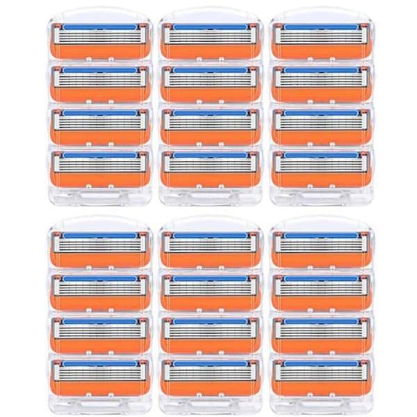24 barberblade til Fusion 5, barberblade til mænd - Orange ny version 24 stk.