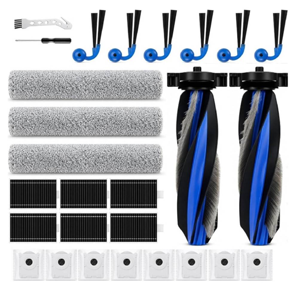 Replacement Parts Kit for DEEBOT T90 Pro Omni/ X9S PRO Omni/ T90 Omni Robot Vacuum & Mop,Main Brushes,Dust Bags