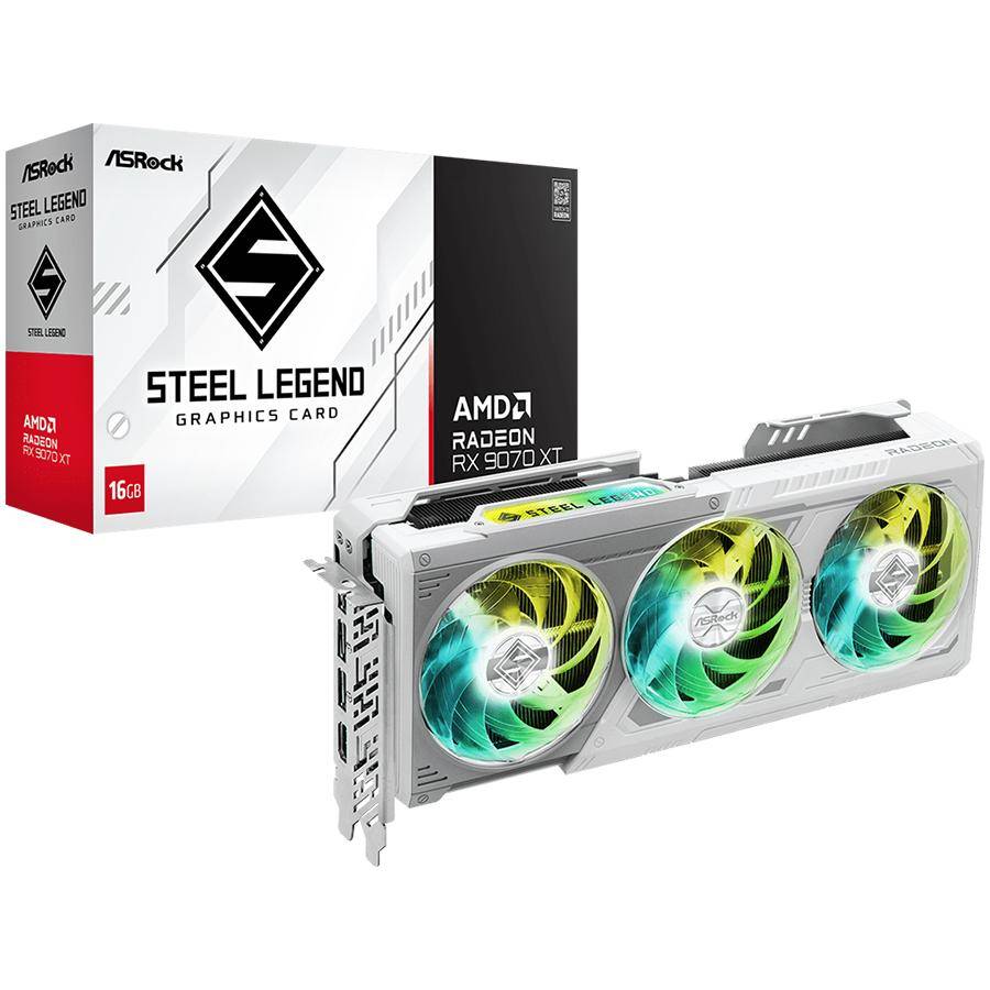 ASROCK AMD Radeon RX 9070 XT Steel Legend 16GB GDDR6 256-bit HDMI 3x DP