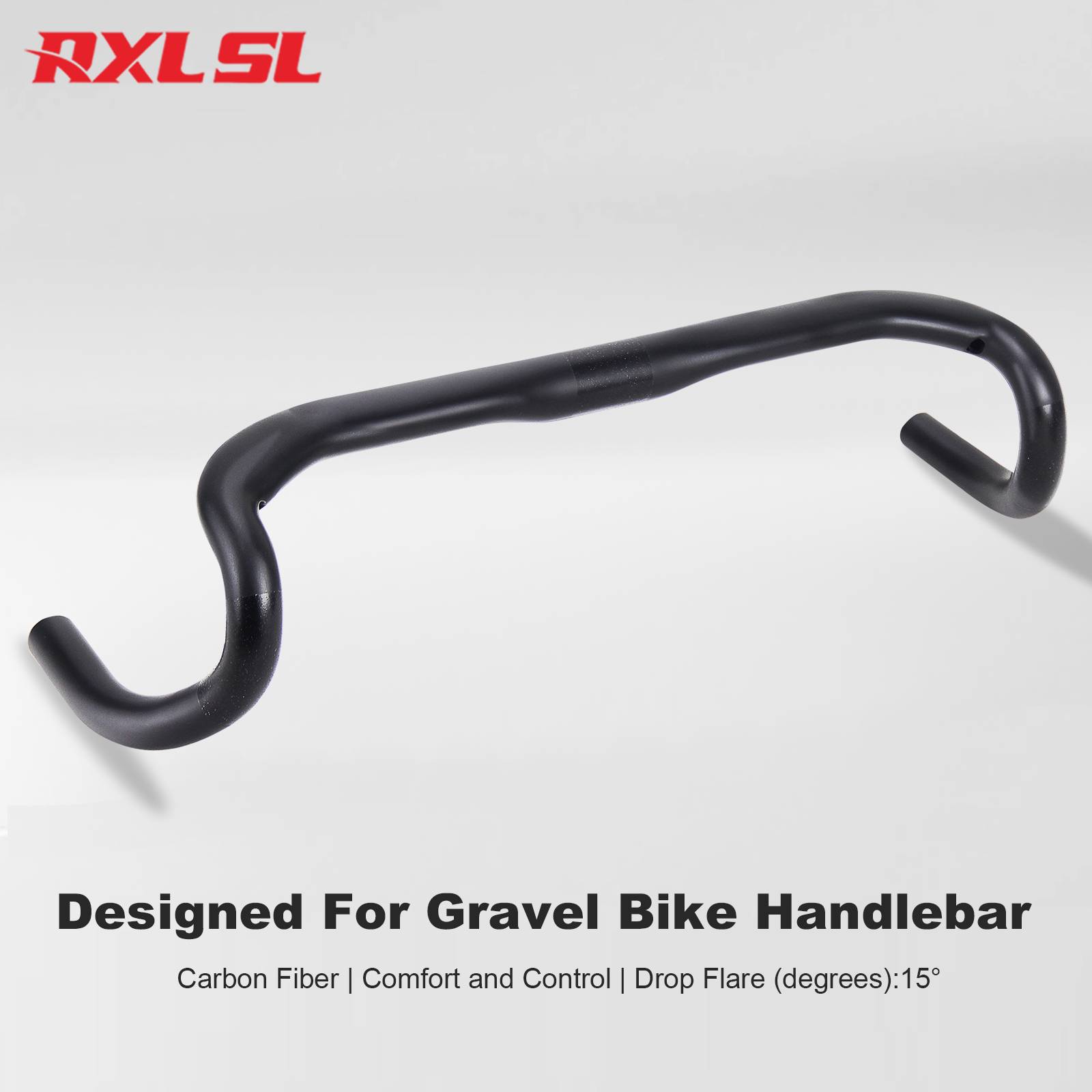Carbon Gravel Bike Drop Bent Bar,RXL SL 31.8mm Cyclocross Road Bicycle Handlebars, 15°Drop Flare,Inner Routing,458/478/498mm