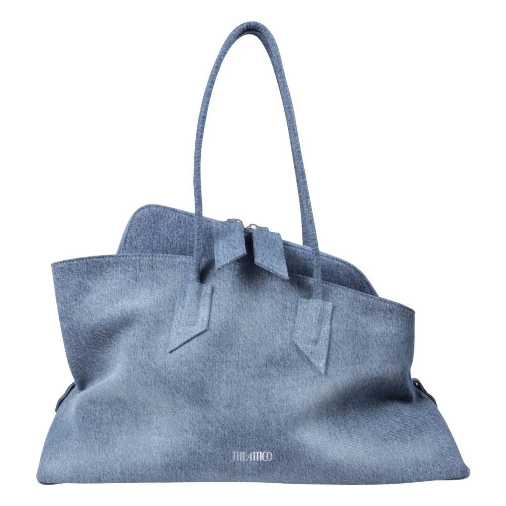 The Attico La Passeggiata Medium Top Handle Bag - Tasker - Dame - Blå - ONE SIZE - Læder