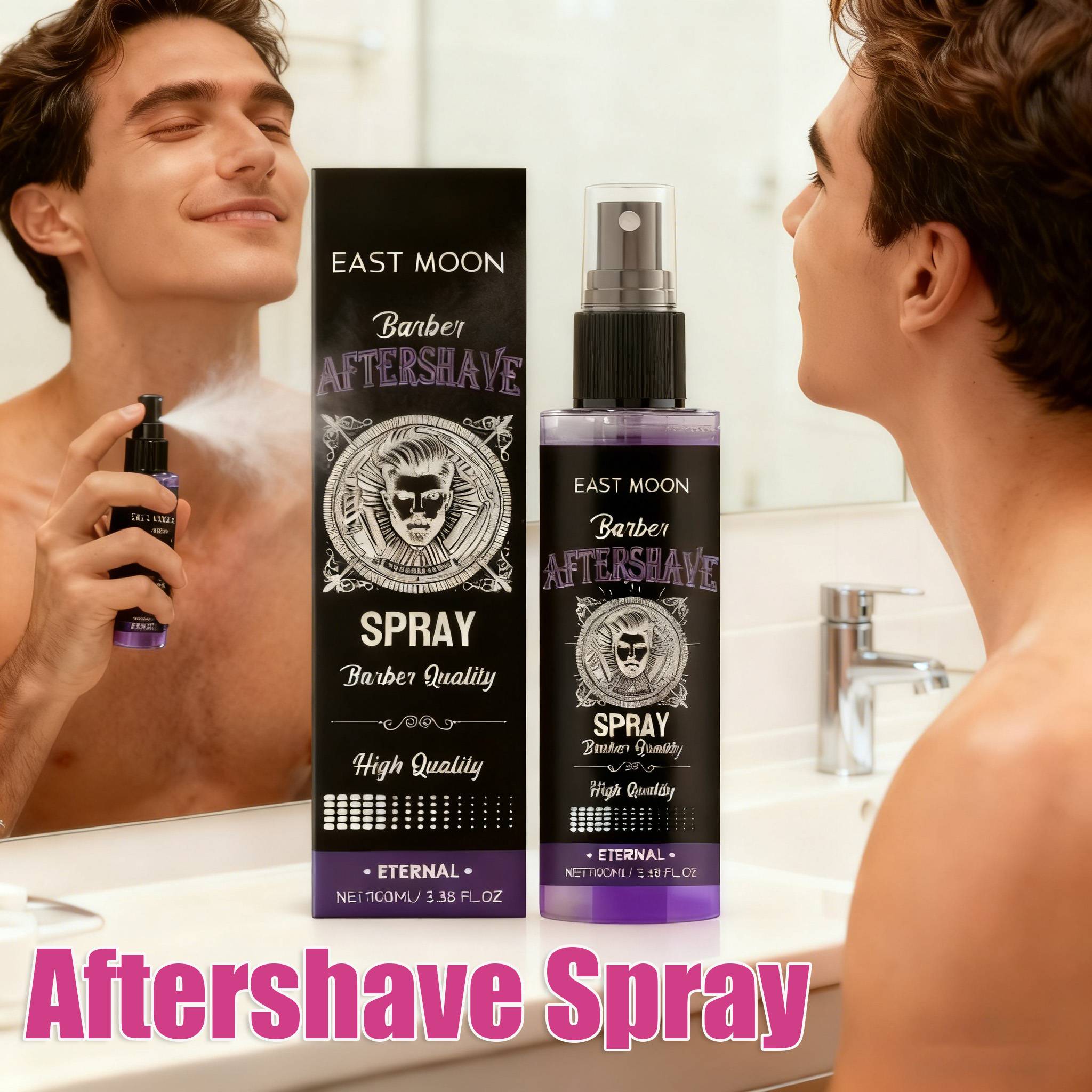 Men Deep Moisturizing Aftershave Spray Soothing Beard Reduce Redness Efficient Hydration Swelling Non Greasy Soft Post-Shave Car