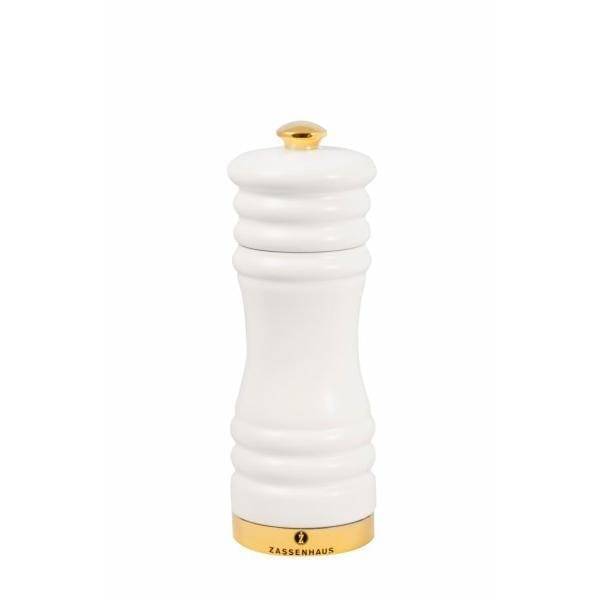 Zassenhaus - Saltkvarn matt vit/guld 15 cm - Vit
