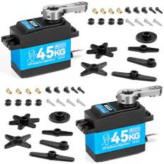 Miuzei 45kg Digital RC Servo 270° Servomotor Metall Getriebe für Auto Modellbau Car 1/10 1/8 1:12 Robot Arm Flugzeug 8,4V High Speed Torque Wasserdicht Servo+Motor Lenkservo mit 0.5M Kabel 25T Horn