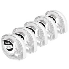 kompatibel mit Phomemo P12 Etikettenband Original 12mm x 4m Plastic White Schriftband, kompatibel mit Phomemo P12 P12 Pro Etikettiergerät & für LT-100H LT-110T Plus, Schwarz auf Weiß