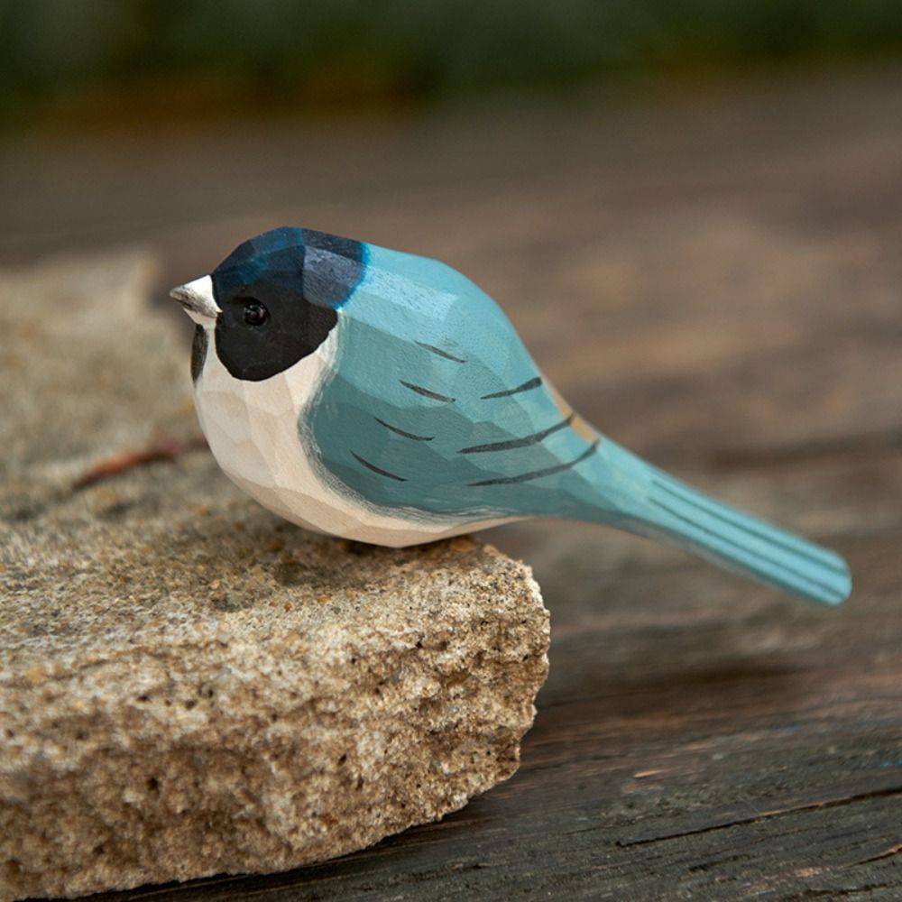 Desktop Ornament Cute Wood Carving Bird Handmade Mini Small Bird Ornament Carving Nordic-style Wooden Bird Figurine Home Decor