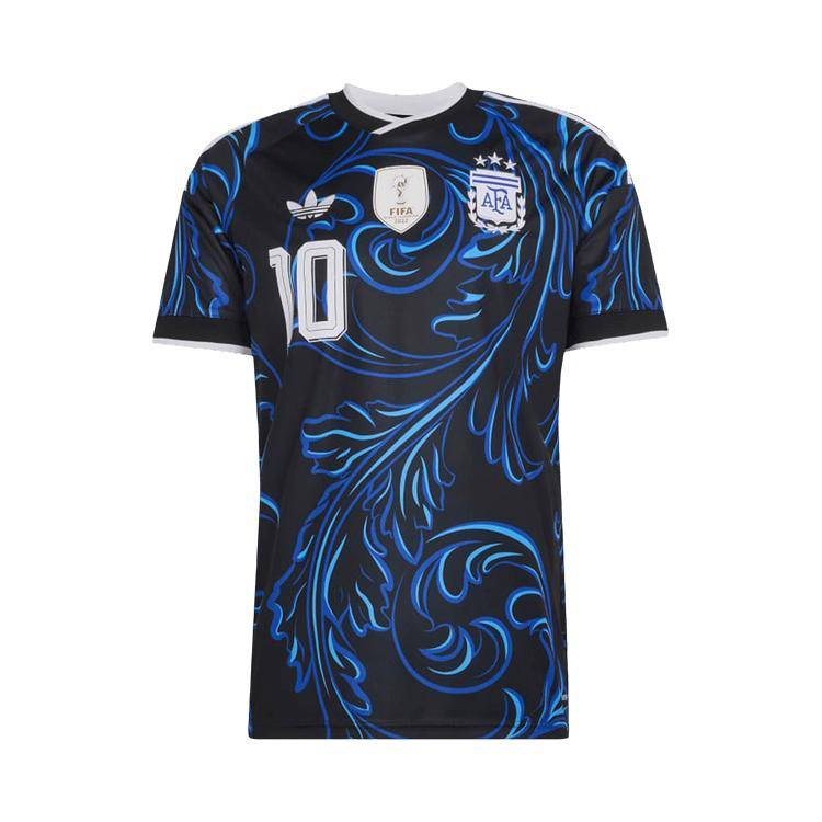 Adidas Argentina 26 Away Messi Jersey Black / Lucid Blue / Blue Burst Men Tops KH3940 2XL
