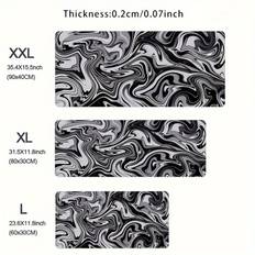 TEMU Black And White Topographic Map Seamless Large Mouse Pad Office Computer Gaming Accessories Rubber Lock Edge Keyboard Mat Mousepad Laptop Non Slip Gamer Cabinet Desk Mat