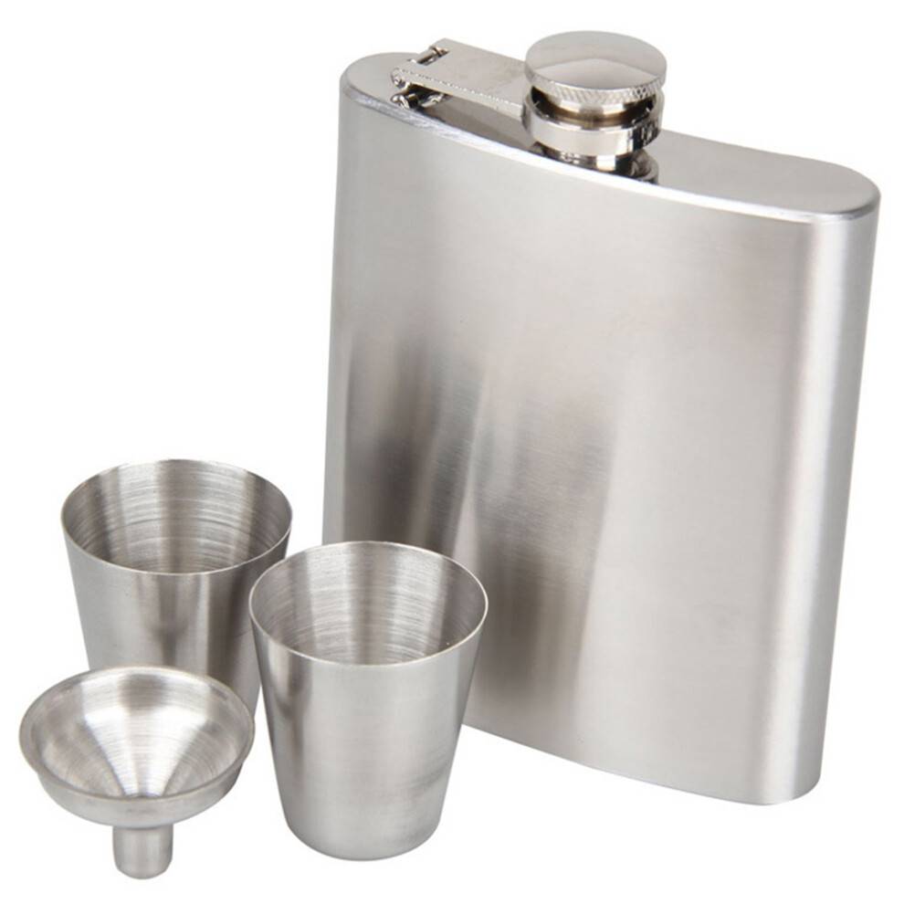 Stainless Steel Hip Flask for Liquor Whisky Cap Funnel Drinkware Drinker Hip Flask Bottle with Funnel