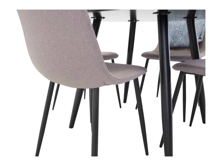 Venture Design Plaza & Polar matgrupp Svart/grå 4 st stolar & bord 100 cm