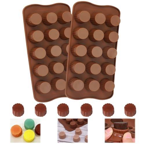Chokla, silikonform, 2 stycken, 15 tråg silikonchokladform, choklad, chokladtavla, för choklad, godis, isbitar