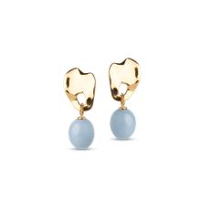 Enamel øreringe AIDA steel blue