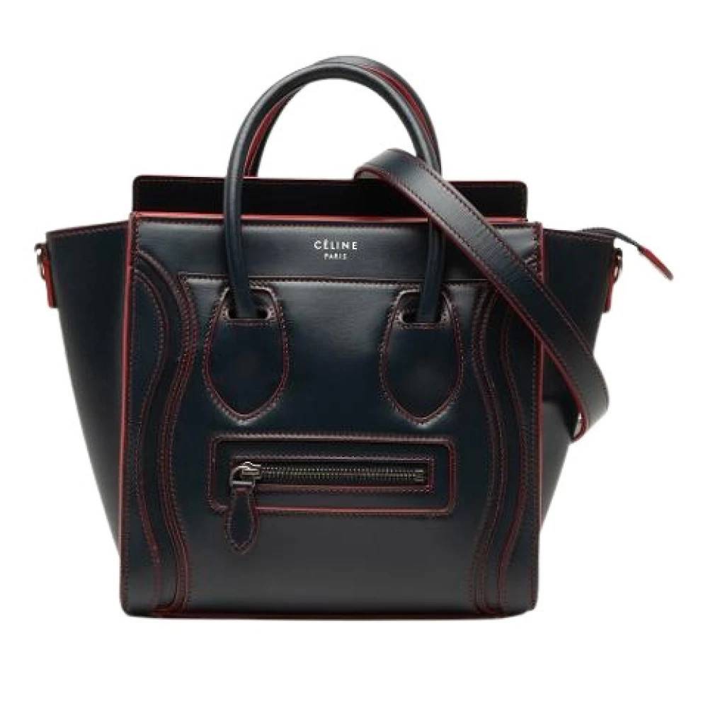 Celine Vintage Pre-owned Luggage Tote - Vintage - Dame - Blå - ONE SIZE - Uld