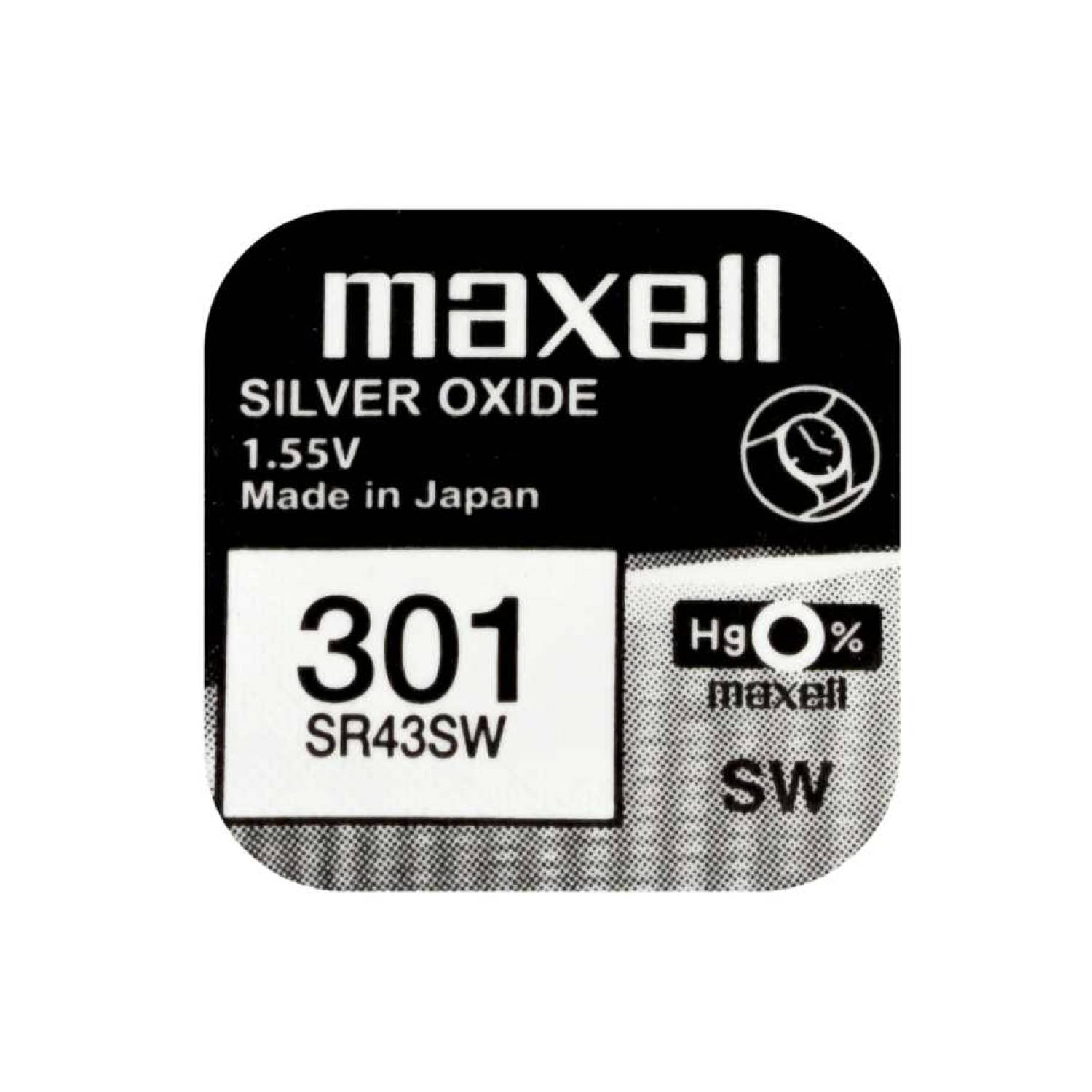 Maxell 301 Knappcellsbatteri 1 Stk. SR43SW-M - SIlveroxid - Unisex
