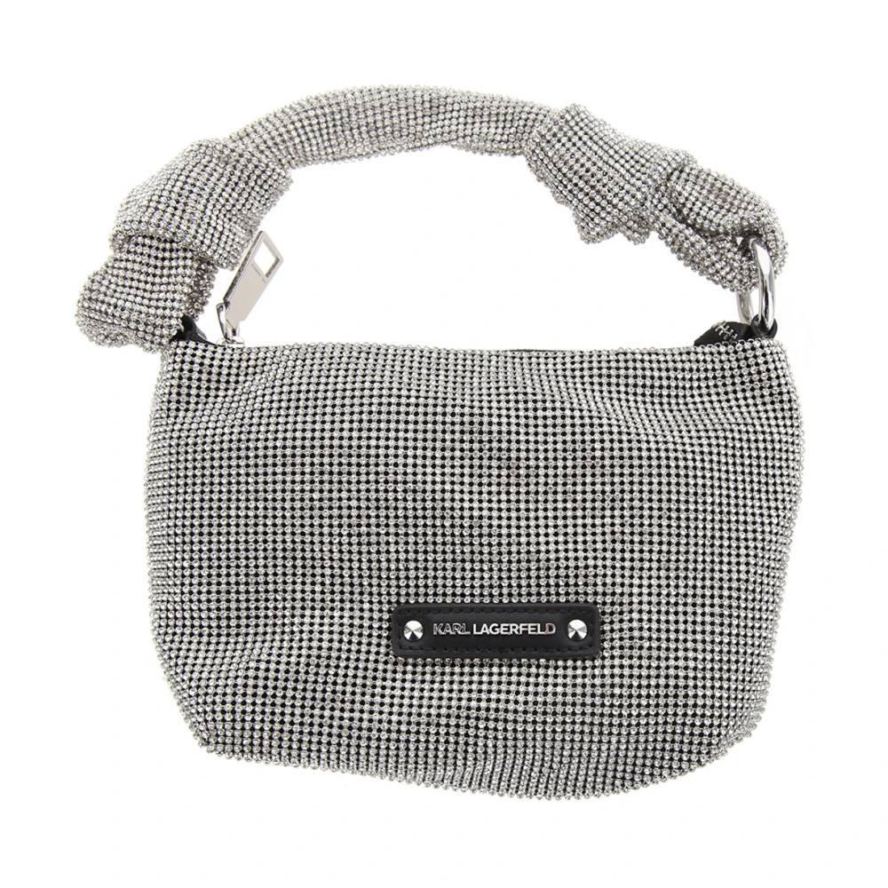 Karl Lagerfeld Crystal Evening Håndtaske - Tasker - Dame - Grå - ONE SIZE - Uld