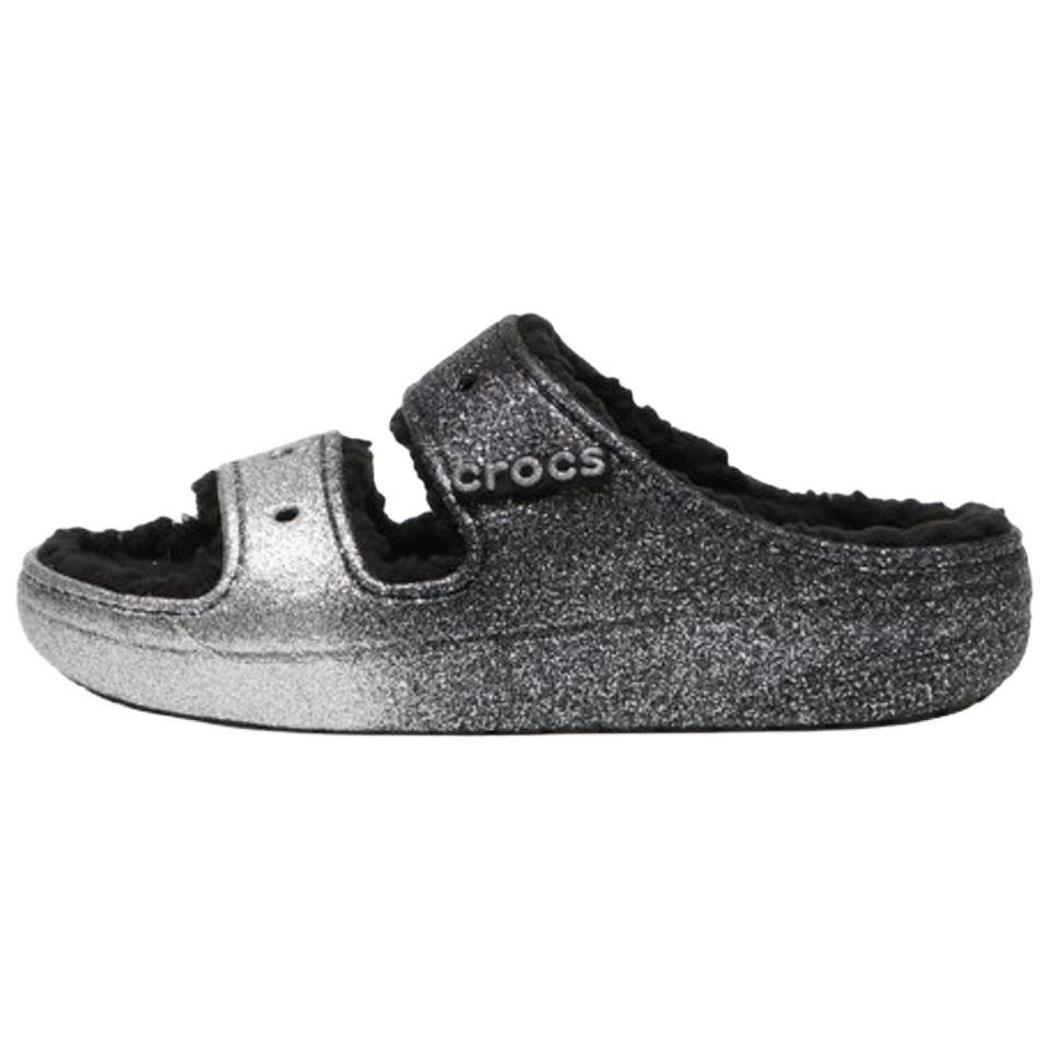 Crocs Classic Cozzzy Mode Trend Tofflor Sandaler Dam Sandaler Svart Vit 208124-067 cm black